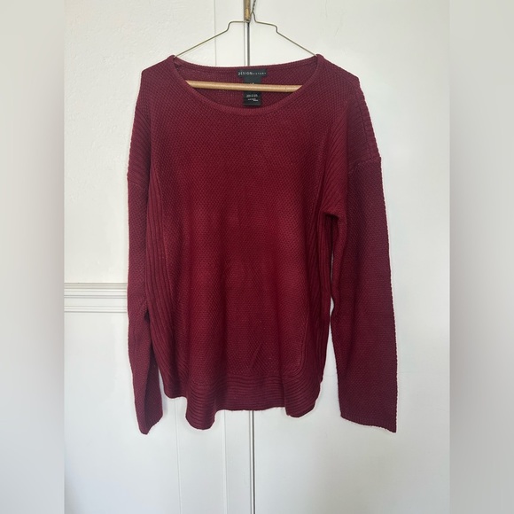 Design History Burgundy Crew Neck Sweater Soft Knit Pullover L - Picture 1 of 5